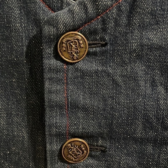 JEAN vest Star Studs. Unbranded. Plaid lined. Decor buttons. XLarge. - Picture 3 of 5